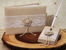 Rustic burlap lace 3 pc set