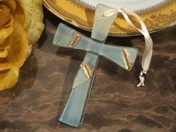Murano art deco cross collection gold and white design