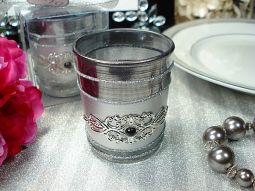 Black deco tealight candle holder