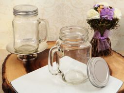 Rustic Mason jar favor clear 16 oz