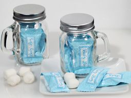 Mint Candy Favors with Mason Jar Baby Boy Design