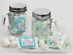 Mint Candy Favors with Mason Jar Sweet Baby Design
