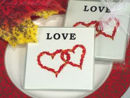 Unique Fall love coaster set