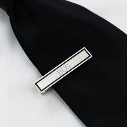 Black Border Designer Tie Clip