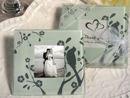 Lovebirds design photo coaster.