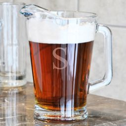 Monogrammed All Purpose Glass Pitcher
