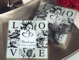 Classic Love and Damask  photo coaster Out of Stock Until 2-30-18