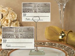 Metal Place Card Holder with Love Design Card