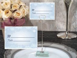 Metal Place Card Holder with Winter Wonderland Design Card