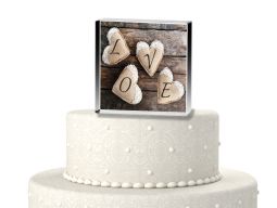 Rustic love cake topper