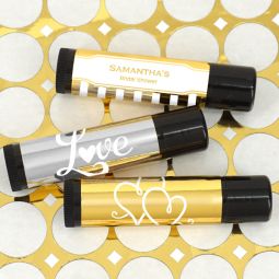 Metallic Foil Lip Balm Favors (Black Tube)