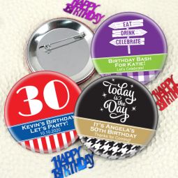 Adult Birthday Buttons (2.25")