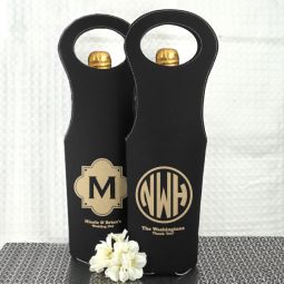 Monogram Faux Leather Wine Tote