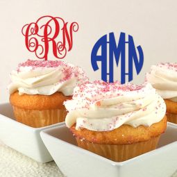 Monogram Initials Cupcake Topper