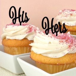 His & Hers Cupcake Topper (Set of 2)
