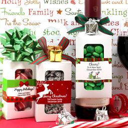 Holiday Bottle Hanger Favor Boxes