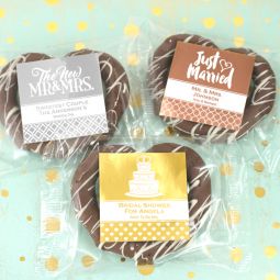 Metallic Foil Gourmet Chocolate Pretzel Favors