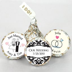 Personalized "I DO" Plume Hershey's Kisses