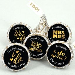 Personalized Shimmering Love "I DO" Plume Hershey's Kisses