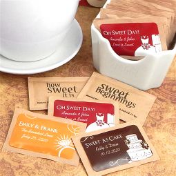 Personalized Natural Raw Sugar Packets - Silhouette Collection (Set of 100)