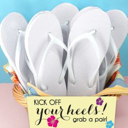Wedding Flip Flops - Set of 16 (White)