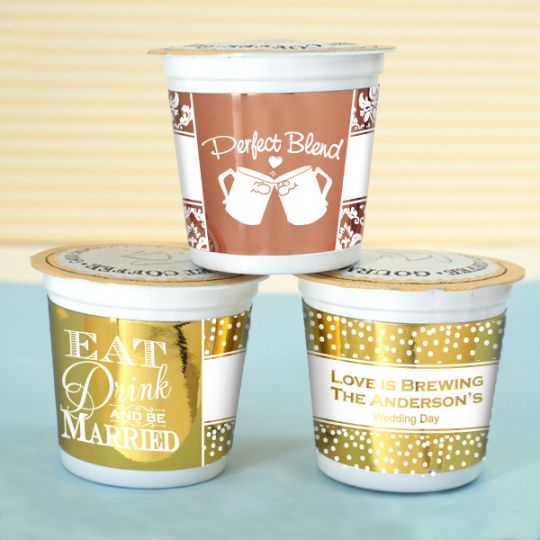 Metallic Foil K-Cup Coffee Favors Metallic Foil K-Cup Coffee Favors