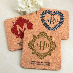 Monogram Square Cork Coasters