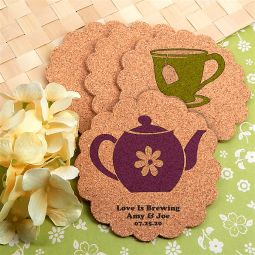 Personalized Scalloped Cork Coasters