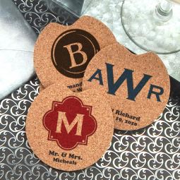 Monogram Car Cork Coasters