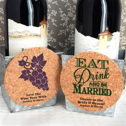 Personalized Round Cork Coaster Magnets