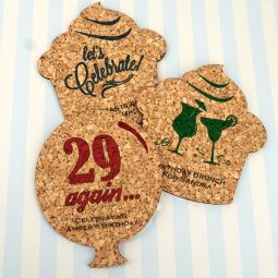 Adult Birthday Theme Shaped Cork Coaster