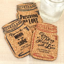 Personalized Mason Jar Cork Coaster