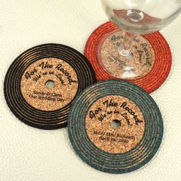 Personalized Vinyl Record Cork Coaster