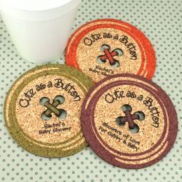 Baby Button Cork Coaster