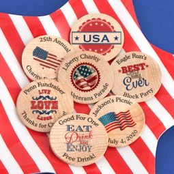 Patriotic Wooden Nickels