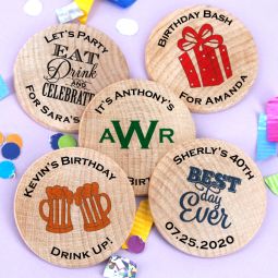 Adult Birthday Wooden Nickels