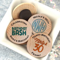 Adult Birthday Wooden Magnets