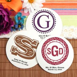 Monogram Round Paper Board Coasters