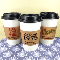 Adult Birthday Insulated Cup Sleeves