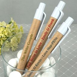 Personalized Eco-Friendly Pen Favors - White