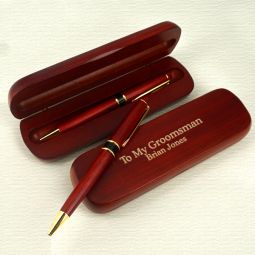 Personalized Rosewood Ballpoint Pen with Gift Case