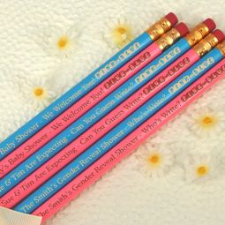 Pink or Blue Personalized Pencils (Set of 2)