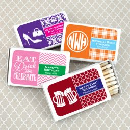 Adult Birthday Matches - Set of 50 (White Box)