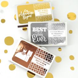 Metallic Foil Personalized Matches - Set of 50 (White Box)