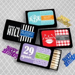 Adult Birthday Matches - Set of 50 (Black Box)