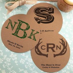 Monogram Kraft Paper Coasters