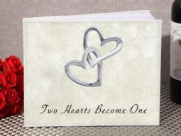 Classic Two Hearts become one guest book
