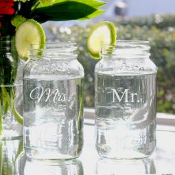 Mr. & Mrs. 26oz. Ball Jar Set