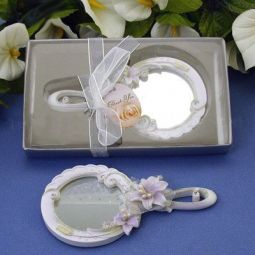Lovely Floral Hand Mirror Favor