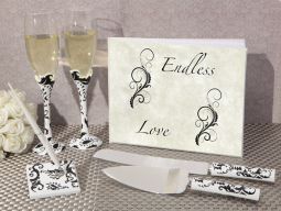 Endless love Damask wedding accessory set